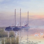 Oil paintings of boats